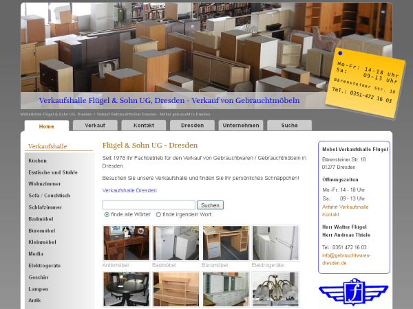 Firma Flügel und Sohn in Dresden - Verkauf Gebrauchtmöbel - Möbel gebraucht in Dresden